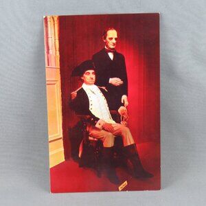 Vintage Postcard - George Washington and Abraham Lincoln Royal London Wax Museum